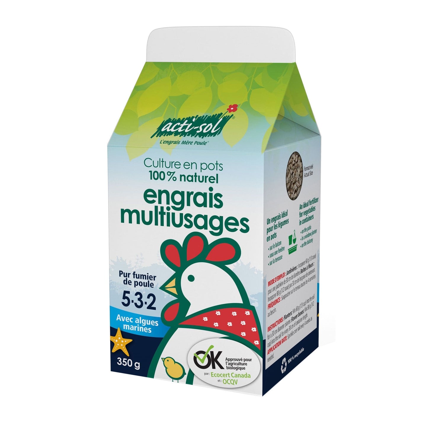 Engrais multiusages "Acti-sol" 5-3-2, 350g