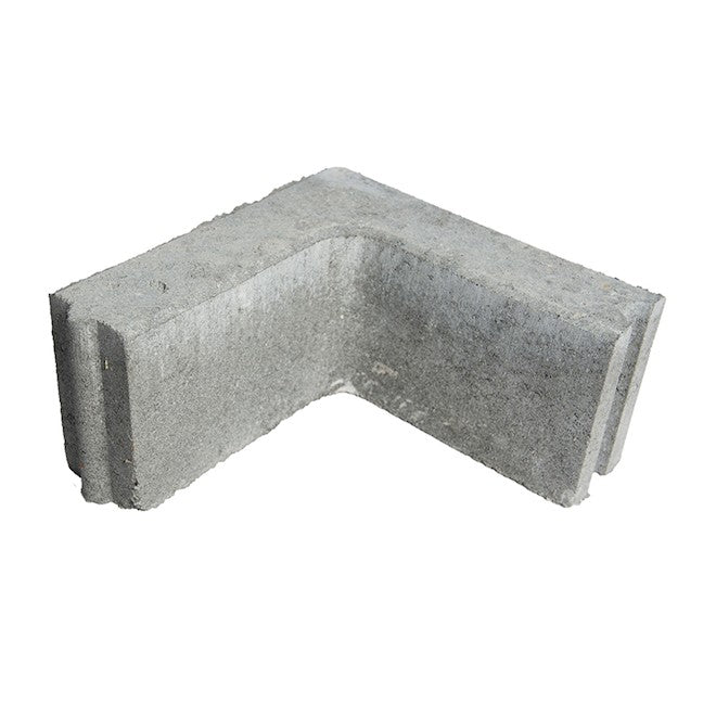 Coin de bordure universelle en béton gris "Patio Drummond" 8 po x 12 po