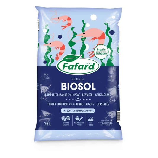 Compost BIOSOL - fumier composté avec tourbe, algues et crustacés "Fafard"