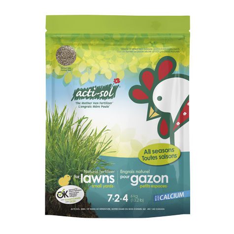 Engrais à gazon 100% naturel pour petits espaces 7-2-4, 6Kg